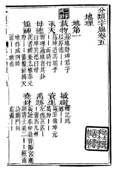 99599_分类字锦_何焯等奉敕纂