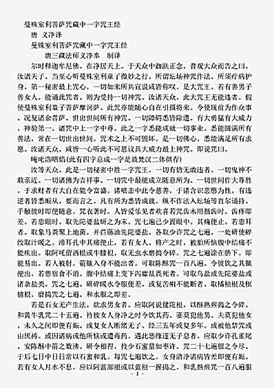 密教部.曼殊室利菩萨咒藏中一字咒王经-唐-义净.pdf