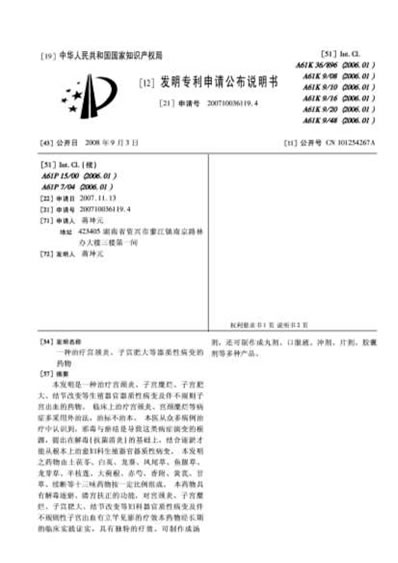 一种治疗宫颈炎-子宫肥大等器质性病变的药物.电子版.pdf