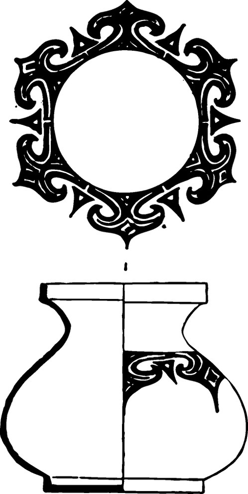 中华图案_秦汉_东汉时期铜镜图案412103_高宽587x546_分辨率299dpi