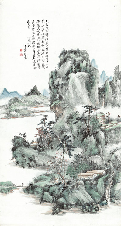 近代画.黄宾虹_山水图轴纸本_9497.17676