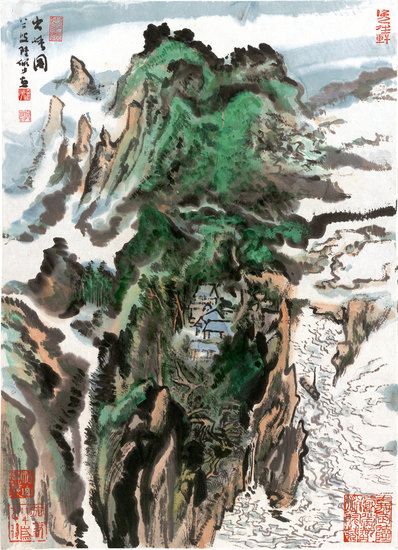 近代画.陆严少_陆严少出峡图轴纸本_6869.9483
