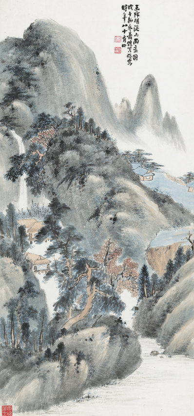 近代画.萧俊贤_山水轴_纸本_6208.13307