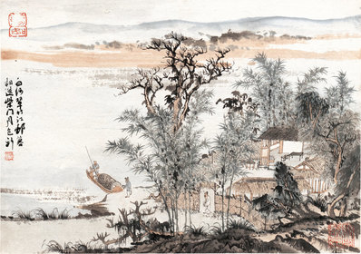 近代画.白沙翠竹江顿_4677.3291
