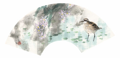 近代画.王明明代画.花鸟扇页_2_8263.3997