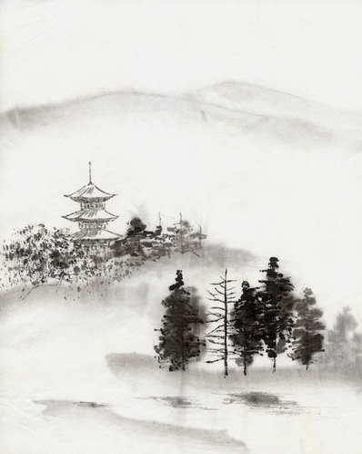 近代画.水墨风景_山林嘹望_5535.6919