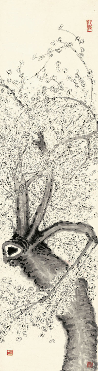 近代画.梁斌_繁梅长轴_9318.35047