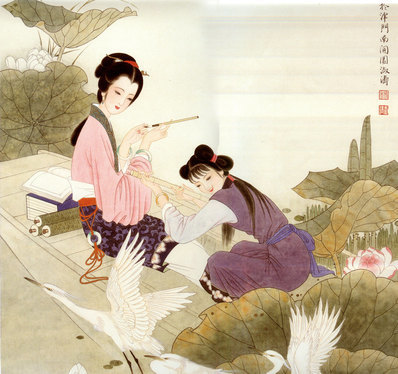 近代画.杨淑涛_工笔画仕女_6213.5846
