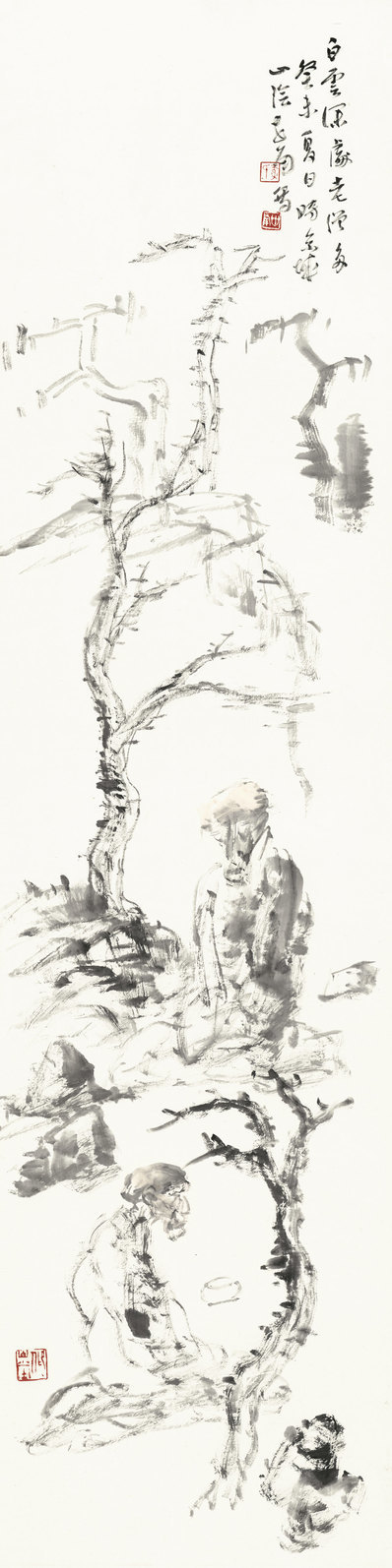 近代画.李世南_寒林奴僧_6095.24407