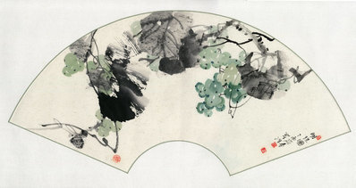 近代画.扇面_葡萄_13819.7320