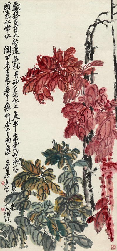 近代画.吴昌硕_老少年轴_纸本_5944.12754 近代画.吴昌硕_老少年轴_纸本_5944.12754