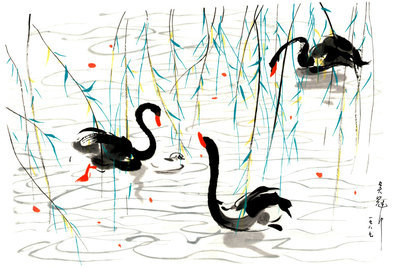 近代画.吴冠中_三鹅_副_7950.5354