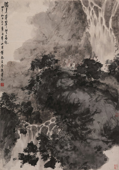 近代画.傅抱石_满身苍翠惊高风_1_9838.14111