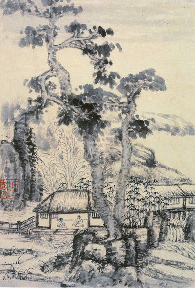 清代画.髡残_山水册_10_3787.5598