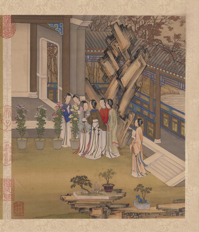 清代画.陈枚_月曼清游图册_重阳赏_5000.5825