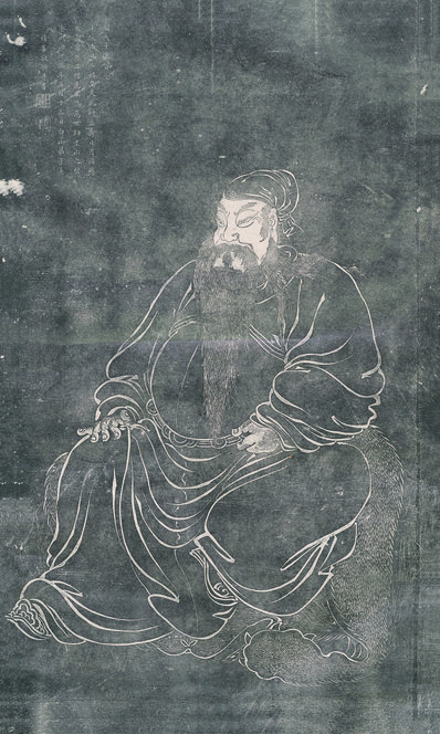 清代画.达礼善_关夫子像赞拓本_4272.7127