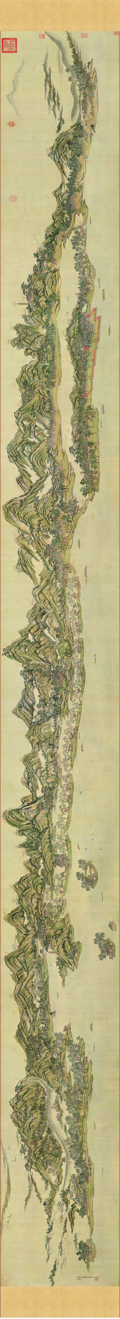 清代画.王原祁_西湖十景图卷全图_绢本