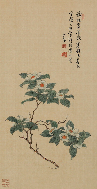 清代画.溥儒_花哇绢_6500.12629