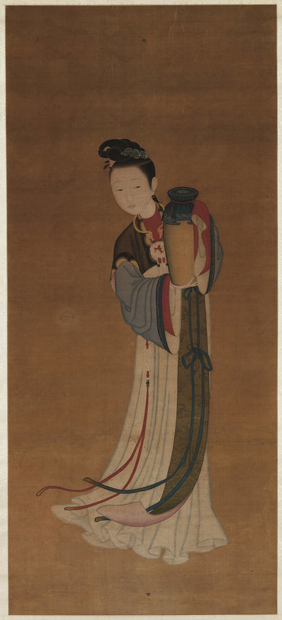 清代画.佚名_执瓶仕女图_3169.6967