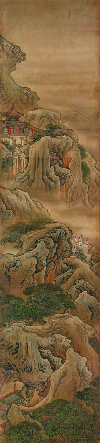 清-袁耀-蓬莱仙境图屏_绢本设色_3_8464.37232_386dpi