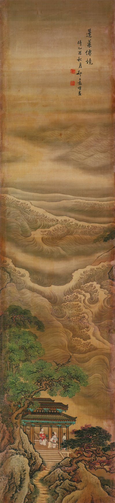 清-袁耀-蓬莱仙境图屏_绢本设色_1_8510.37232_386dpi