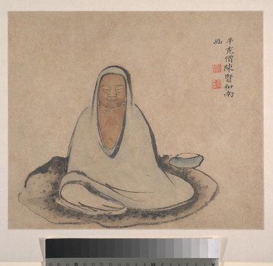 明代画.陈贤_十六罗汉图_4456.4332