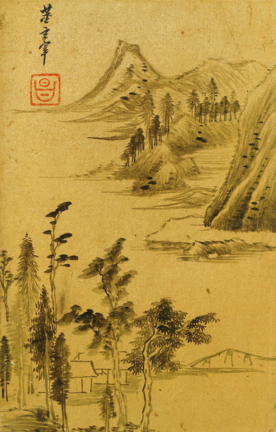 明代画.董其昌_山水十二开_绢_2_2362.3701