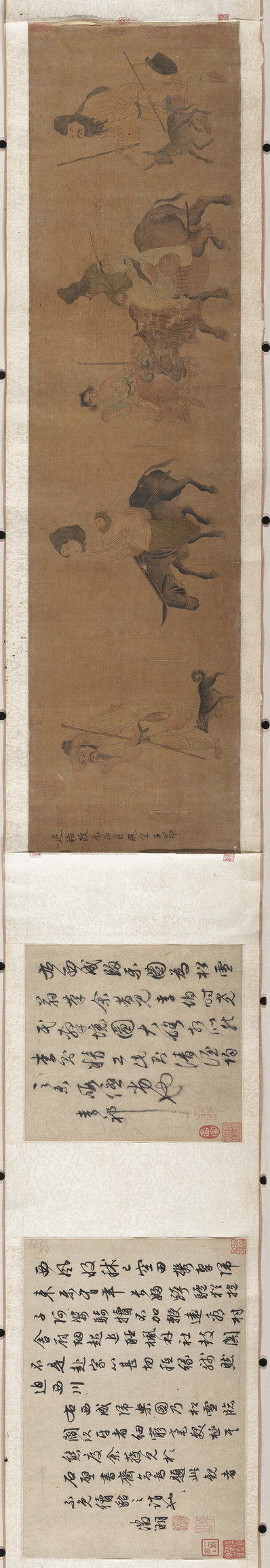 明_清代画.佚名_赵孟兆页款_西成归乐图图卷绢本大都_33219.2705