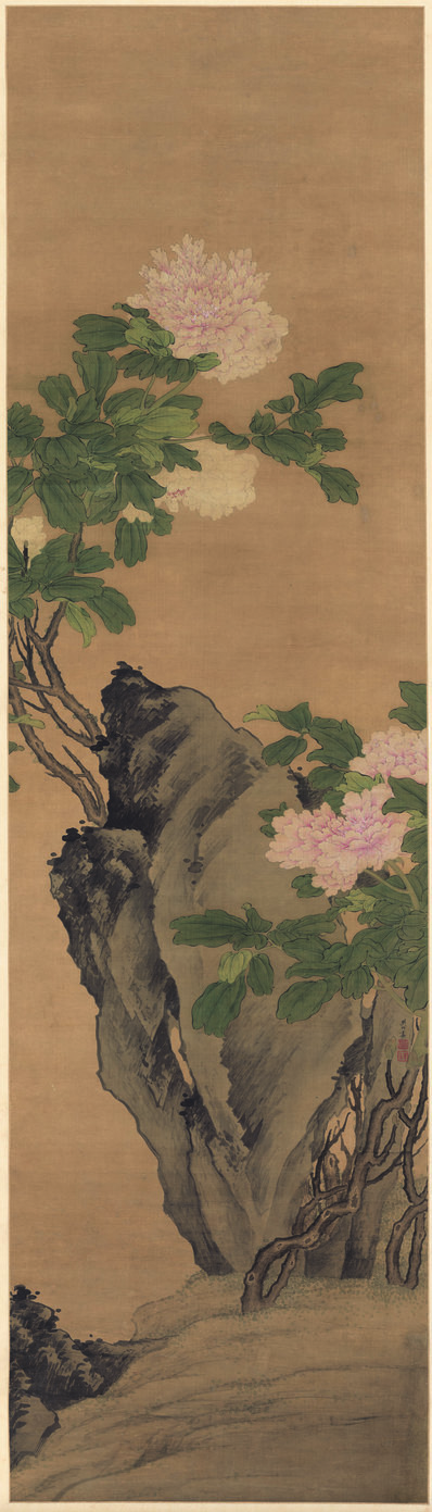 明代画.樊圻_设色牡丹轴_绢本_5727.20018