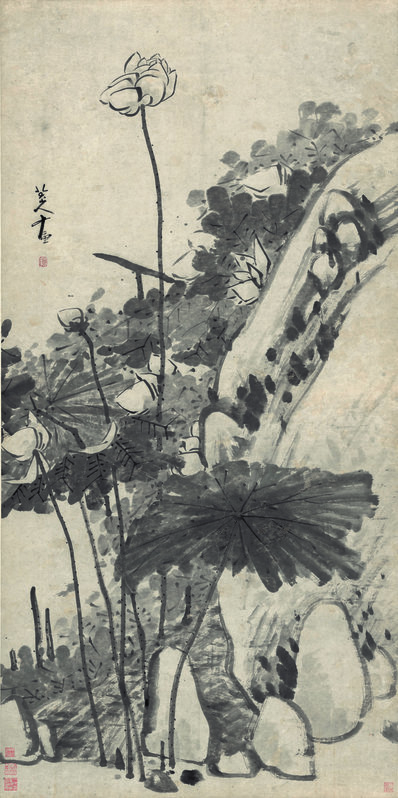 明代画.朱耷_墨荷图_纸_10839.21720