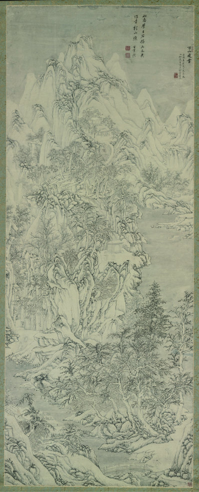 明代画.文伯仁_四万山水图_万山飞雪纸本东_8681.21404