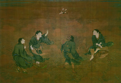 明代画.商喜_四仙拱寿_绢本_台_15091.10387_268dpi