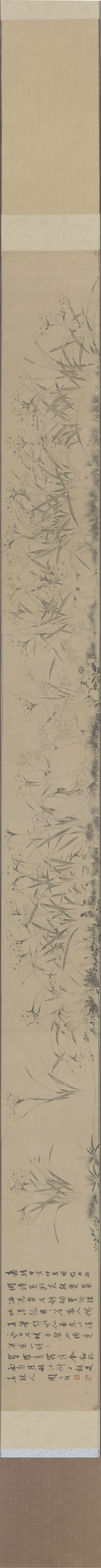 明代画.周天球_水仙图卷_全卷纸本_73765.4748