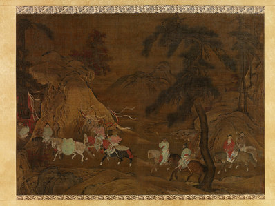 明代画_明皇幸蜀图轴_绢本ti_5331.4000