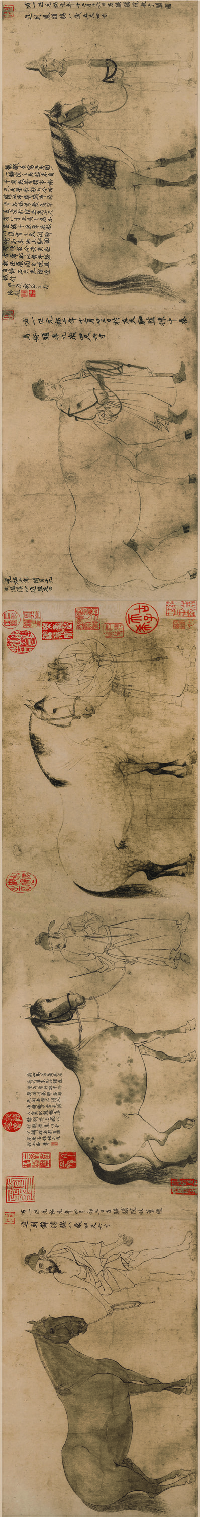 宋代画.李公麟_五马图_全卷_纸本ti_35626.4709