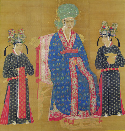 宋代画.宋仁宗后坐像_绢本_台_6985.7341