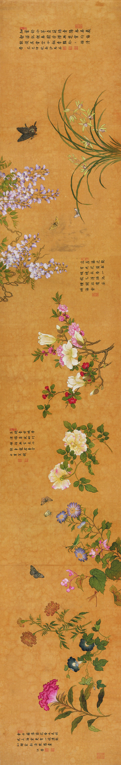 宋代画_古代花鸟长卷_纸本;