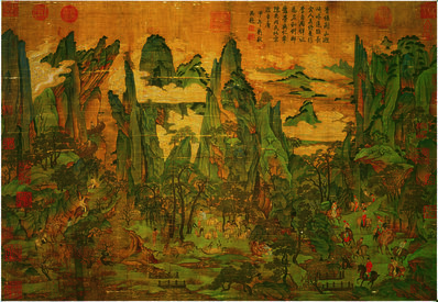 唐代画.李昭道_明皇幸蜀图