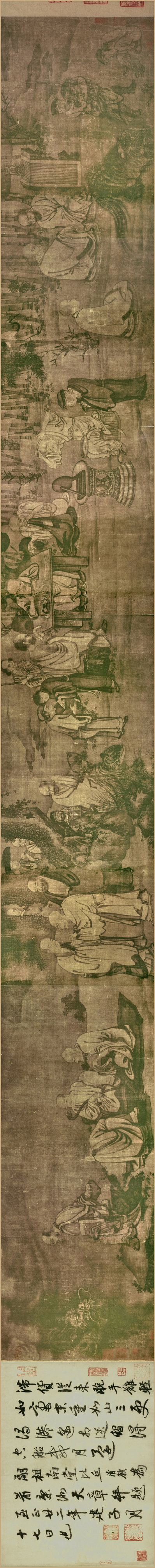 元代画.颜辉_十六罗汉图卷_30349.3000