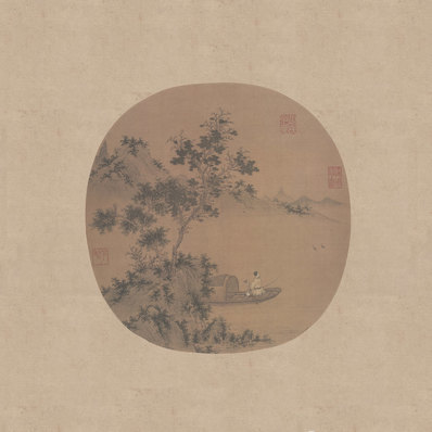 元代画.盛懋_秋溪钓庭_5512.5512