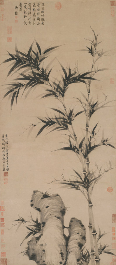 元代画.柯九思清代画.閟阁墨竹图轴纸本_6868.15591