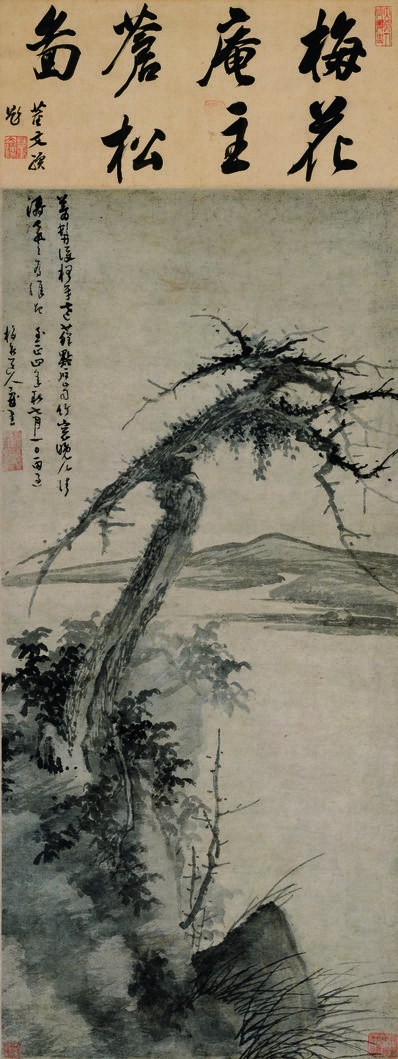 元代画.吴镇_松石图轴纸本_4686.12472