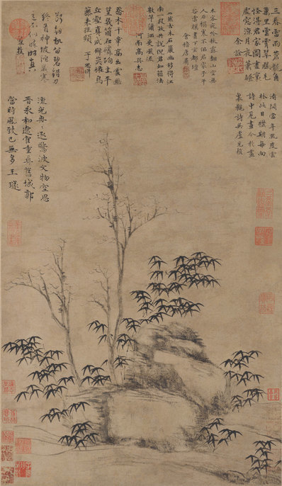 元代画.倪瓒_古木竹石图_原_13823.23828