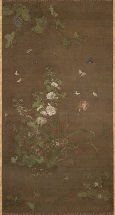 元代画_草虫图_葡萄绢本_东_8205.15354