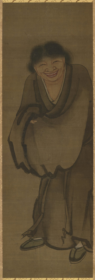 元代画.传_颜辉_寒山拾得图之二绢本_东_5266.15535