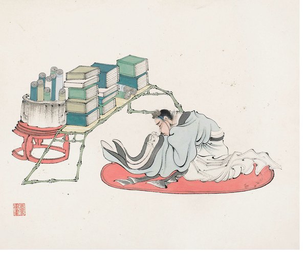 近代画.韦镒_临老莲人物册_册页_十二开选_11060.9159 近代画.韦镒_临老莲人物册_册页_十二开选_11060.9159