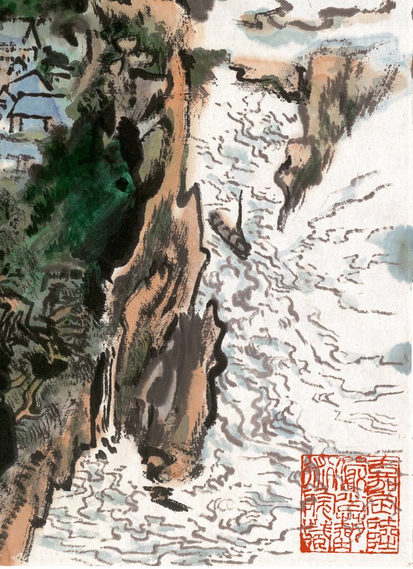 近代画.陆严少_陆严少出峡图轴纸本_6869.9483 近代画.陆严少_陆严少出峡图轴纸本_6869.9483