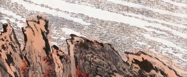 近代画.陆严少_满峡开帆图轴纸本_6826.11316
