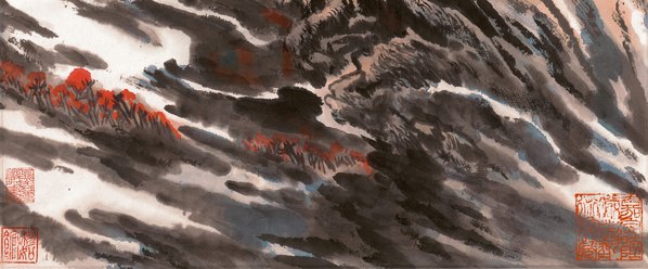 近代画.陆严少_满峡开帆图轴纸本_6826.11316