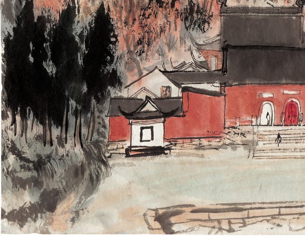 近代画.陆严少_栖霞寺_4677.3627 近代画.陆严少_栖霞寺_4677.3627